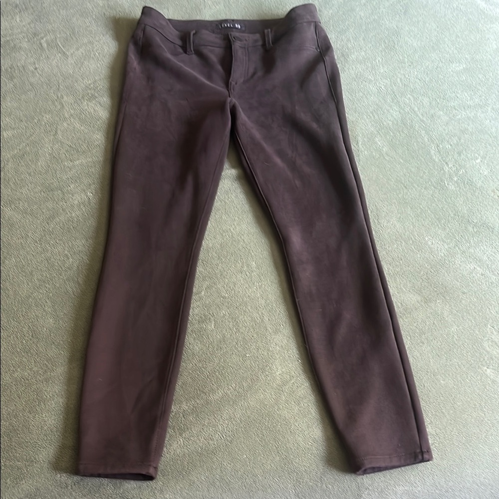 Level 99 Suede-like brown pants, worn <5 times. Dress up or down.